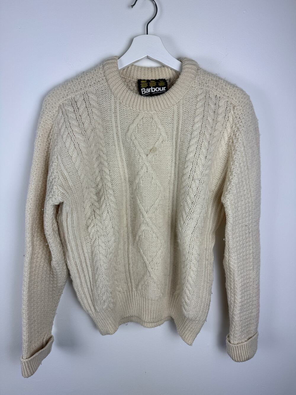 Vintage Barbour Cable Knit Sweater Sz 38